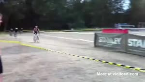 Bicyclist Flies Through The Air