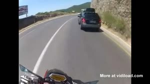 Lucky Escape For Motorcyclist