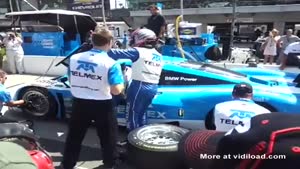 Lady Gets Knocked Over By Pit Crew