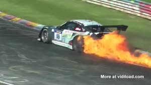 Flaming Porsche On The Nürburgring