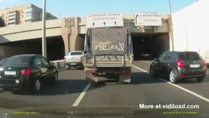 Lunatic Rides Shopping Cart On The Highway