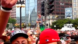 Hippie Guy Demolishes Traffic Light During Protest