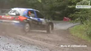 Rally Driver Crashes But Continues Anyway