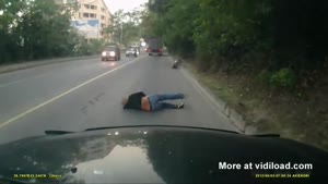Woman On Scooter Falls Asleep
