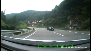 Crazy Guy Rides Along On The Hood