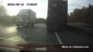 Truck Driver Escapes Through His Windshield