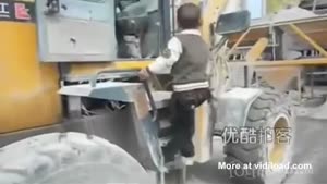 Toddler Learns To Control Excavator
