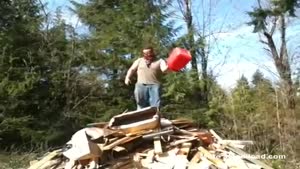 Lighting A Big Bonfire