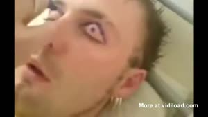 Drunk Guy's Eyelids Painted