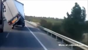 Truck Battles Heavy Winds