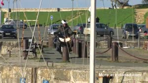 Motorcycle Crashes Into Harbour