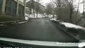 Car Forgets To Turn Around Corner