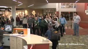 Random Passer-by Joins Flash Mob