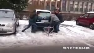 Trying To Free The Car By Lifting It