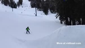 Boy Tries Ski Jump For The First Time