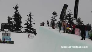 Almost Naked Skier Fails Painfully