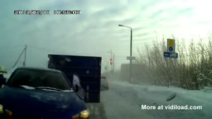 Truck Loses Container