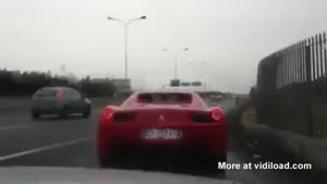 Ferrari Crashes On The Highway