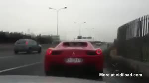 Ferrari Crashes On The Highway