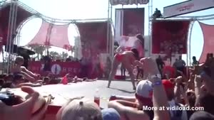 Bikini Girl Faceplants During Dance On Stage