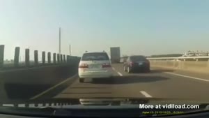Driver Notices Road Block A Little Too Late