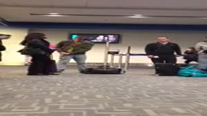 Drunk Guy Collapses At The Airport