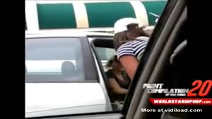 Angry Woman Gets Dragged By Car