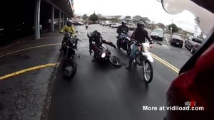 Biker Wiped Out By Speedbump