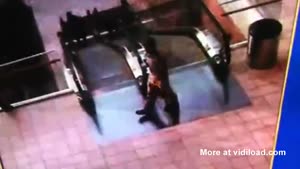 Mobility Vehicle Falls From Escalator