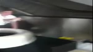 Girl Sliding Down From Escalator