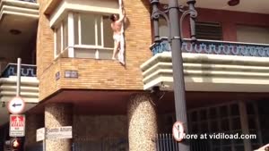 Cheating Wife's Lover Escapes From The Window