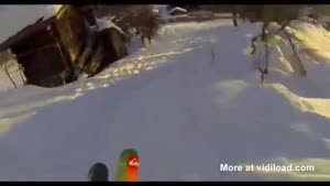 Skier Jumps Over Street
