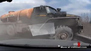Truck Crashes Out Of Nowhere
