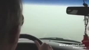 Older Woman Drives In Fog