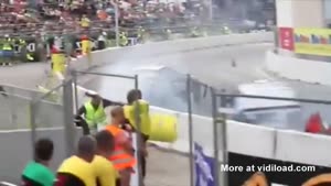 Bystander KO'd By Barrel At Drift Race