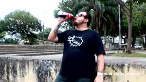 Crazy Guy Drinking Coke And Eating Mentos