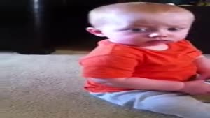 Baby Scared Shitless By Party Horn