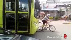 Annoying Bicyclist Gets Owned By Bus