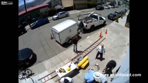 Construction Worker Knocked Out By Ladder