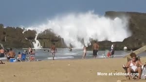 Giant Waves At The Beach