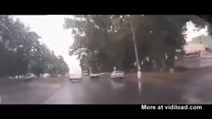 Van Drives Into Hole In The Road