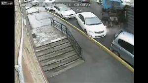 Truck Crushes Car