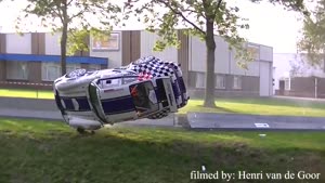 Rally Car Crashes And Lands In Water