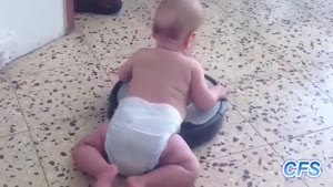 Babies On Robot Vacuum Cleaners