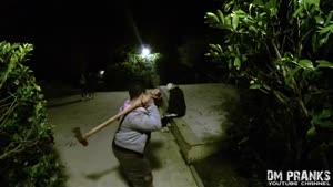 Axe Prank Scares Strangers Shitless