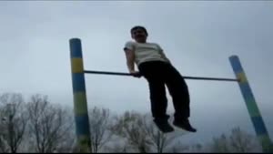 Nasty Jump Of A High Bar