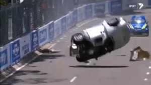 Race Driver Crashes And Flips His Car