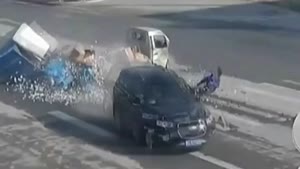 Asian Man Survives Insane Crash At Intersection