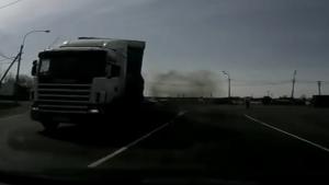Truck Loses Control