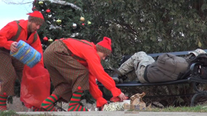 Giving Homeless People Christmas